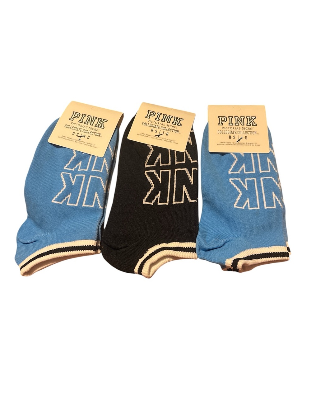 PINK Victoria's Secret Low-Cut Sock Trio - Blue & Black 3 pairs
